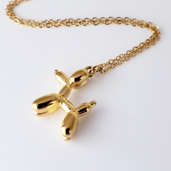 NEW Gold Balloon Animal Puppy Dog Necklace - Picture 4 of 9
